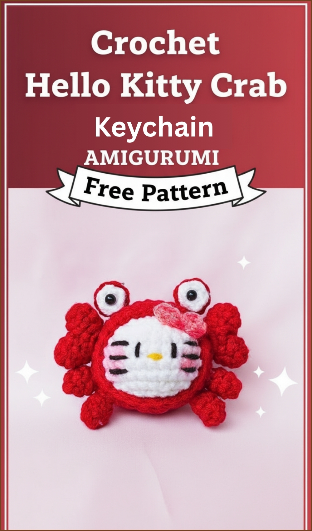 Hello Kitty Crab Keychain Crochet Pattern That Everyone Will Love