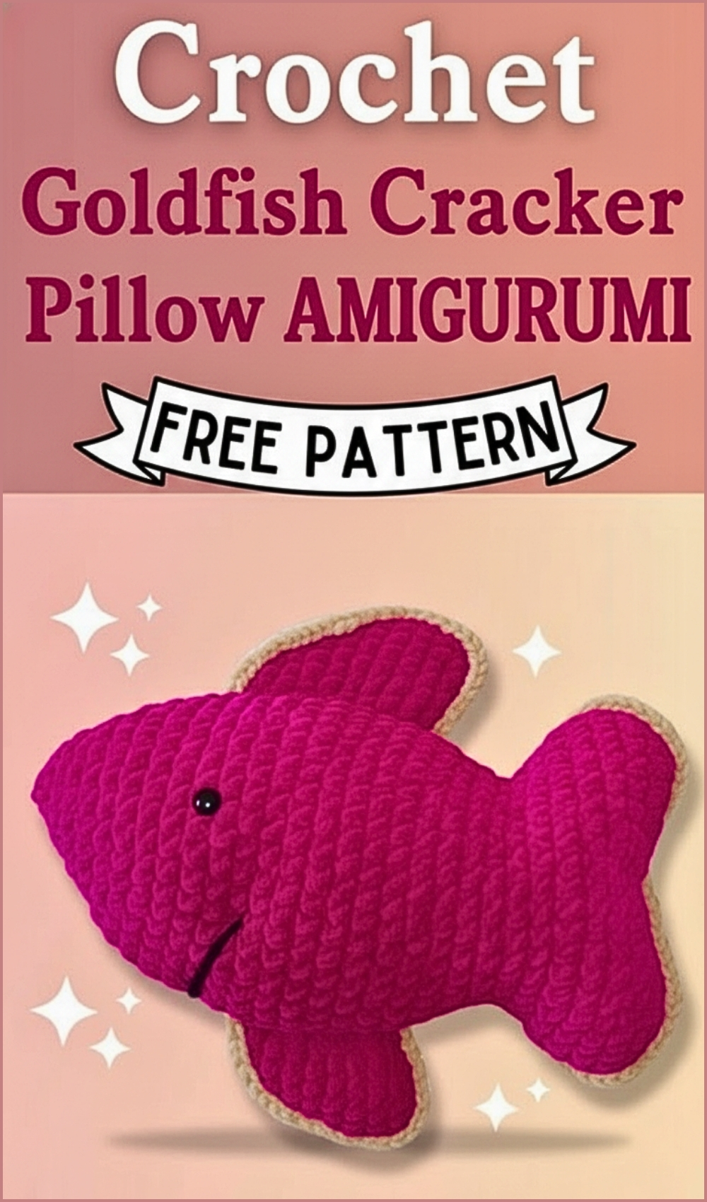 Adorable Crochet Goldfish Cracker Pillow Pattern Free You’ll Want To Hug