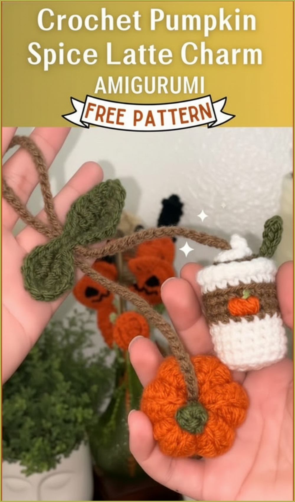 Crochet Pumpkin Spice Free Pattern Fall Favorite Latte Charm