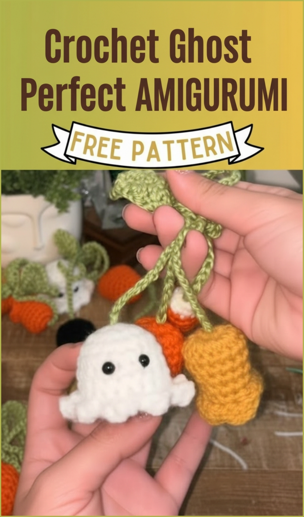 Easy Mini Crochet Ghost Amigurumi Free Pattern For Halloween Crafts
