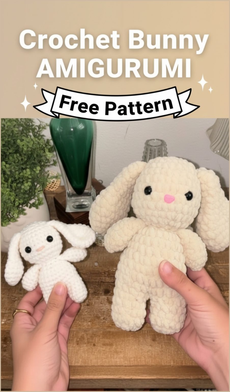 Min Crochet Rabbit Mini Crochet Bunny No Sew Free Pattern For Beginners - Amigurumiy