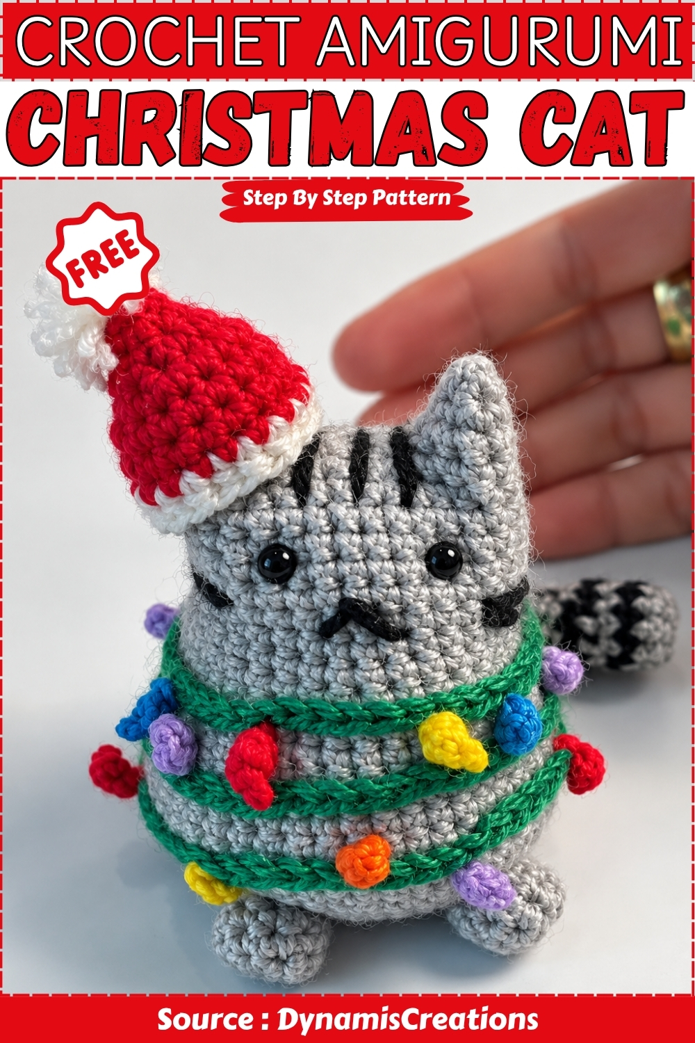 CROCHET AMIGURUMI Christmas Cat Step By Step Pattern