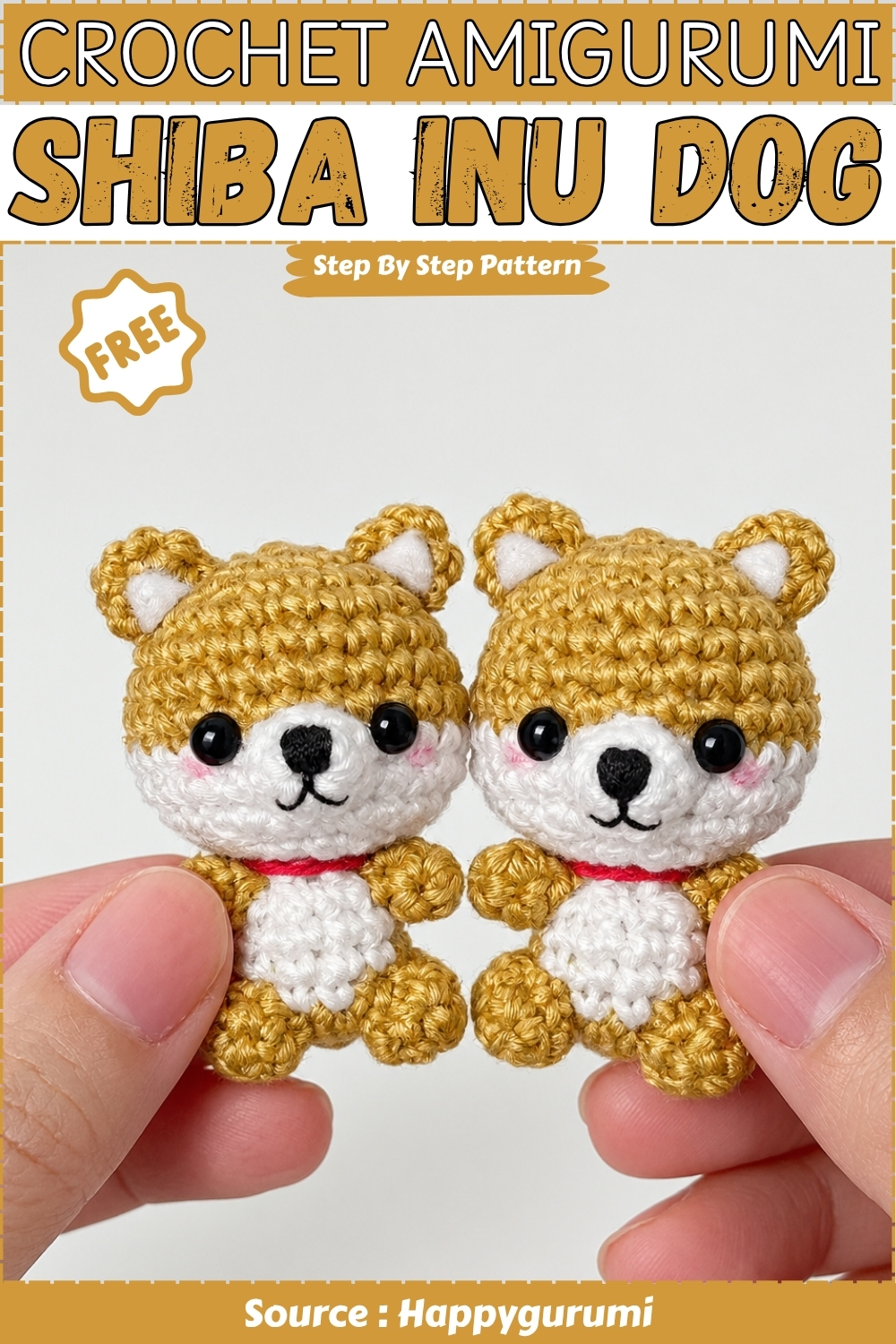 CROCHET AMIGURUMI Shiba Inu Dog Step By Step Pattern